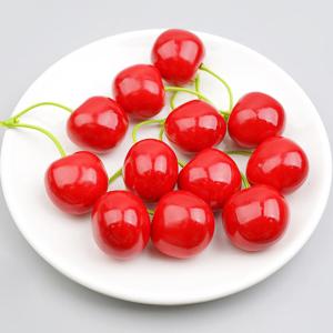 이음새없는 왕 체리 모형 레드 3.2cm 2알 6세트 과일모형