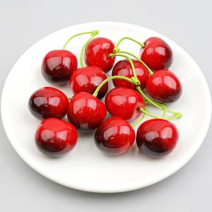 이음새없는 왕 체리 모형 투톤레드 3.2cm 2알 6세트 과일모형