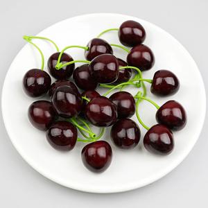 이음새없는 체리 모형 버건디 2.4cm 2알 12세트 과일모형