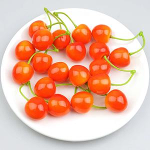 이음새없는 체리 모형 레이니어 2.4cm 2알 과일모형