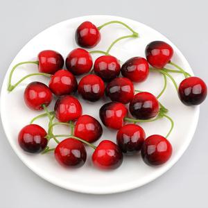이음새없는 체리 모형 투톤레드 2.4cm 2알 12세트 과일모형