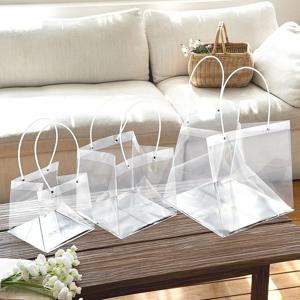 PVC 튼튼한 가방 꽃 화분 선물포장 프라임 정사각 쇼핑백 10매