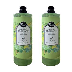 애경 샤워메이트 레몬그라스 퍼퓸 바디워시 1Lx2개 향기좋은 바디클렌저 대용량 샤워