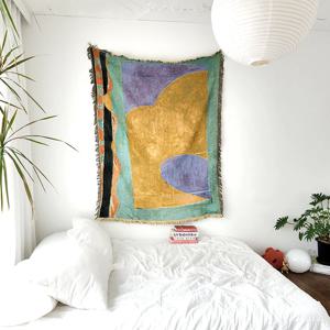 앙리 마티스 노란 커튼 코튼 소파커버/러그/블랭킷/담요