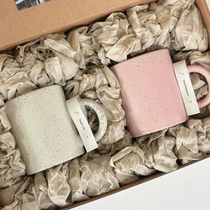 도자기 점박이 머그컵 2인 선물세트