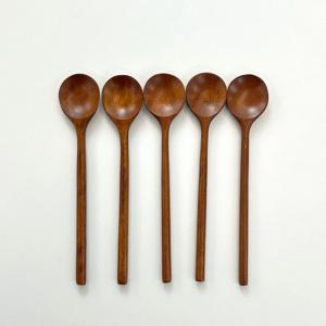 천연 옻칠 디저트 우드 티스푼 5p