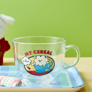 두둠칫 멍솜이 유리 시리얼머그 450ML