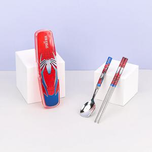 마블 스파이더맨 가벼운 진공 스텐 수저 클리어케이스 3P세트 / MV8866