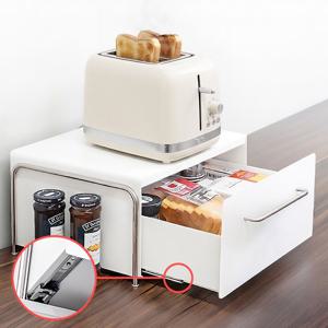 무소음 철제 슬라이딩 수납함 디귿 서랍함 주방 보관함 식탁위 소품 정리함