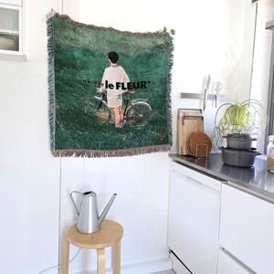 르 플뢰 자전거 아트 감성 캠핑 블랭킷