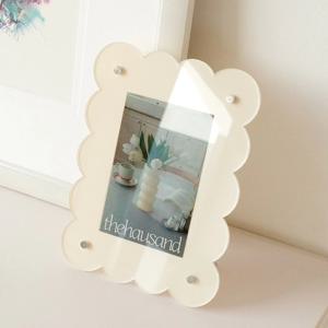 플로 아크릴 사진액자 4x6 투명 미니 스탠드 탁상 웨딩 가족 엽서액자 3colors