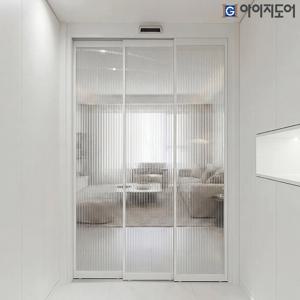 자동중문 슬라이딩 현관 아파트 미닫이 초슬림 3연동1.4 모루강화 1500mm 노옵션