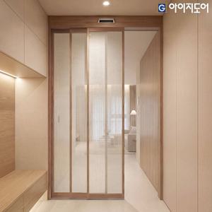 자동중문 슬라이딩 현관 아파트 초슬림 3연동 행거 베젤 1300mm 패브릭 접합유리 오픈형