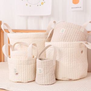 100수 줄 누빔 기저귀 바구니 아기 장난감 정리함 보관함 수납