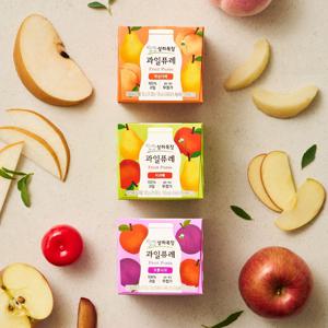 상하목장 과일퓨레 3종 혼합 200g 6개 (사과배/복숭아배/프룬사과 2개씩, 총 6개)