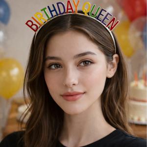 레터링 생일 머리띠 대 벌스데이퀸 촬영 소품
