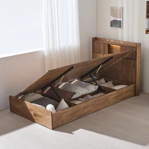 앙티브 템바보드 LED 리프트업 원목 수납 침대프레임 SS Q