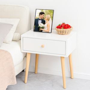 모던 화이트 협탁 수납 콘솔 1단 서랍형 화장대 겸용 보조 사이드테이블 수납장 서랍테이블