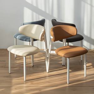 솔리브 다이닝체어 실리콘 가죽 편한 식탁의자 화이트 4colors