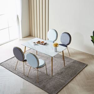 릴리 4인용 대리석 식탁 테이블+벨벳 의자4 1400