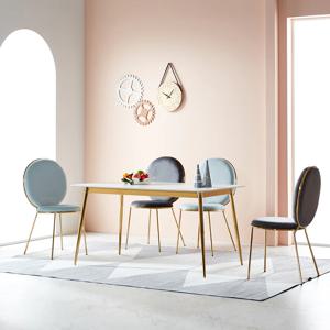 릴리 4인용 포세린 세라믹 식탁 테이블+벨벳 의자4 1500