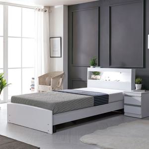 루멘 LED PVC 헤드형 침대+독립 매트리스 SS/Q