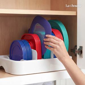 주방 정리용품 반찬통 용기 뚜껑 확장형 정리대 칸막이 상부장하부장 다용도 트레이