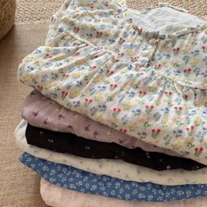 노카라 아일렛 플라워 순면 이중거즈면 사계절 긴팔 파자마 세트 6종