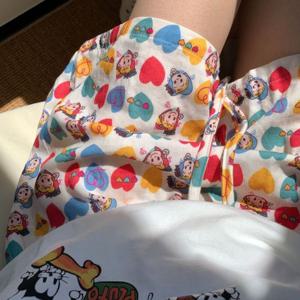 레인보우 하트 순면 여름 잠옷 반바지 1color