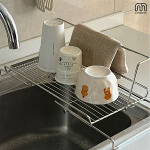 엘르 확장형 스텐 식기 건조대 무타공 미니 그릇 정리대 싱크대 설거지 선반 싱크플레이트