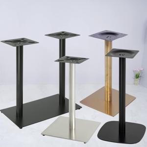 조립형 카페 식당 스테인레스 철제 원형 외다리 테이블다리 블랙 평철 쌍기둥 스틸