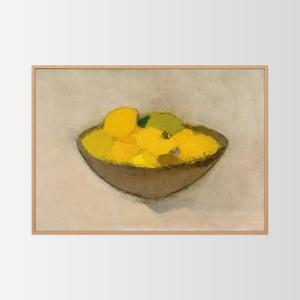 포에틱 아카이브 인테리어 포스터 액자 / 76 나무 그릇에 담긴 레몬