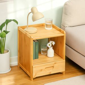 미니멀 원목 서랍장 협탁형 사이드 테이블 수납 선반 모던 거실장 보조 베드 2단 우드협탁