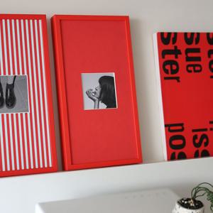 SNS 트렌드 레드 프레임 컬러 포인트 사진액자 - Red 13x25cm Plain