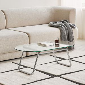 우드 브릿지 유리 테이블 소파 거실 티 테이블 800/1000