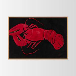포에틱 아카이브 인테리어 포스터 액자 / 57 검은색 배경의 바닷가재