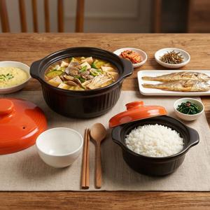 투톤컬러 찌개 전골 뚝배기 도자기 내열 냄비 계란찜 솥밥 3size