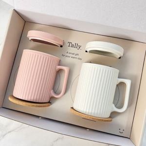국산 도자기 플리츠 머그컵 집들이 선물 세트 350ml 선물용 커플 신혼부부 머그 잔 컵