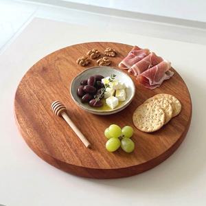 마호가니 원형 도마 서빙 플래터 우드 커팅보드 플레이팅