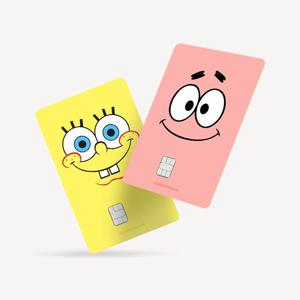 스폰지밥 카드스티커 1+1 신용 체크 교통 커스텀 뚱이