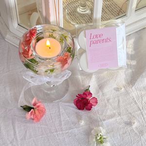 무료 선물 포장/드라이플라워 카네이션 젤 홀더+티라이트 세트 가정의달 어버이날 선물 답례품