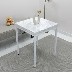 정사각 카페 2인 테이블 700 x 700 코팅 상판 제작 철제 조립식 카페 화이트 식탁