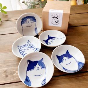 시치타 고양이 접시 14cm 일본그릇 간장종지 소스볼 도자기 미니 반찬 작은