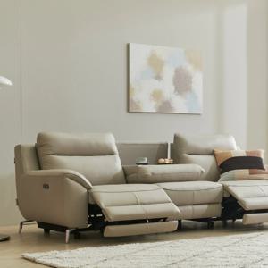 프라임 리츠 홈바형 천연면피가죽 전동 리클라이너 소파 4인용(양쪽형) (매장가구)