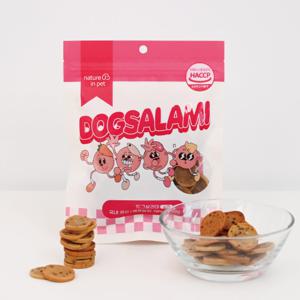 강아지간식 사료 도그살라미 소간 치즈 당근 황태 100g x 3개입