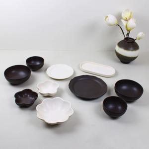 도자기 홈세트 혼수그릇세트 브라운 2인식기세트(10P)