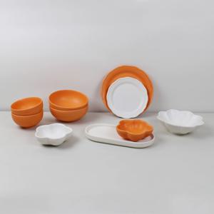 도자기 그릇/식기세트 오렌지 신혼 2인홈세트(10P)