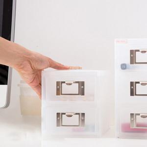 네오 소형 아이스박스 수납정리 서랍 미니2단