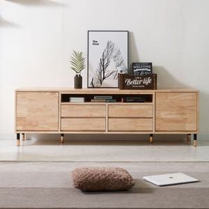 프로미스 1800 TV거실장 고무나무원목 UV도장 티비장 거실TV장