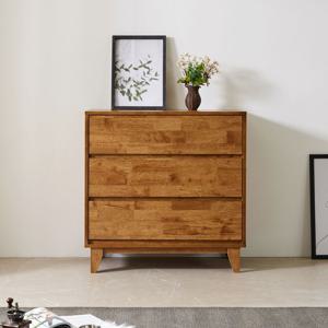 다빈치 900 3단 고무나무 원목서랍장 UV도장 와이드서랍장